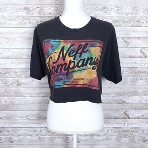 Neff Womens Cropped Tee L Short Sleeved Tie Dye Logo 519